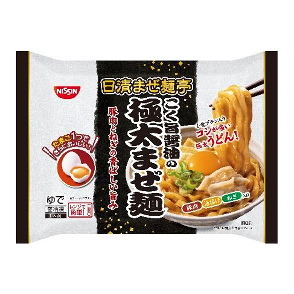 冷凍日清混合面亭國意醬油的極太混合面包裝設(shè)計欣賞(圖1)